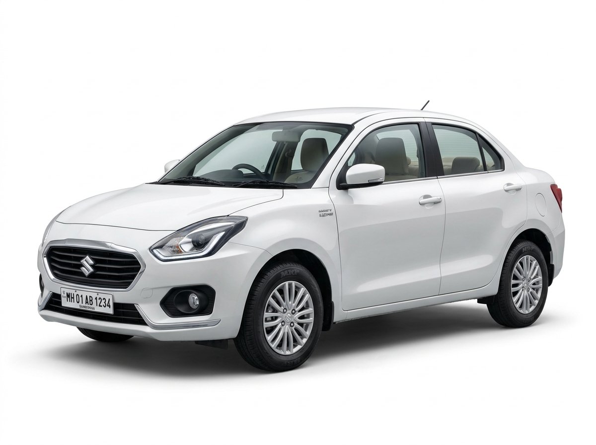 White Swift Dzire AC Taxi
