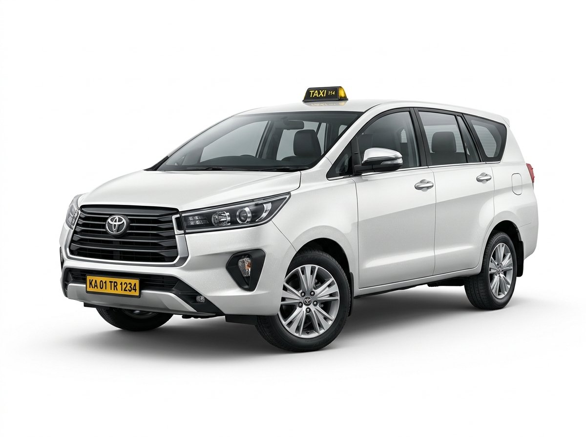 White Toyota Innova Crysta Luxury Taxi